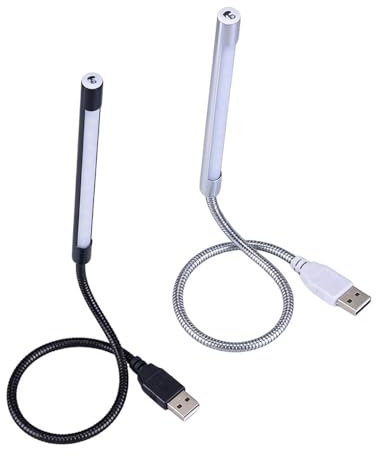 HENGBIRD 2 lampadine a LED USB, 10 LED a collo di cigno, luce USB, interruttore a tocco, luce da lettura, luminosità può essere regolata, lampada da lettura per lettura, tastiera, computer portatile