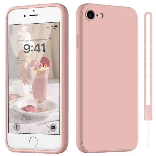 HGH für iPhone SE 3/2 (2022/2020), für iPhone 8/7 Hülle Silikon, Rosa | Handyhülle für iPhone 8/7/SE 3/2 Dünn Rundumschutz mit Microfiber-Innenfutter Kratzfest