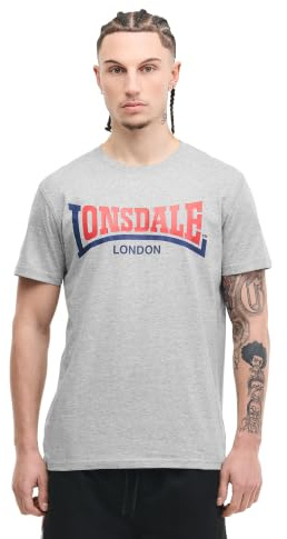 Lonsdale Two Tone-T-Shirt für Herren, Sommer-T-Shirt in regulärer Passform | weiche gekämmte Baumwolle, lässiges Kurzarm-T-Shirt, leichtes T-Shirt mit Rundhalsausschnitt für den Alltag & zum Sport