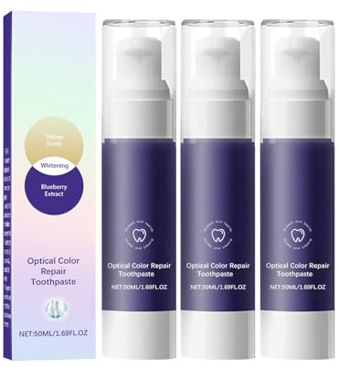 Lila Zahnpasta Weisse Zähne, Purple Teeth Whitening Toothpaste,Zahnpasta für Zahnaufhellung,Strahlend Weiße Zähne Farbkorrektor, Tiefenreinigung,Frischer Atem und Flecken Kaffee, Rauchen 3x150g