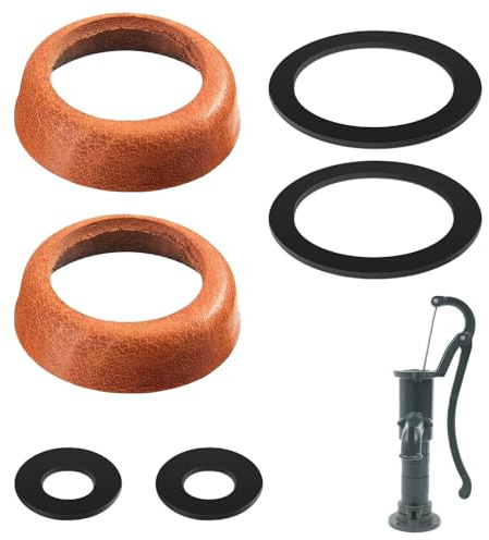 Ledermanschette, 2 Sets Leder Dichtungsset für Schwengelpumpe Typ 75 Schwengelpumpe Ersatzteile O-Ringe Dichtung und Kolbenmanschette für Gartenpumpe Handpumpe Brunnenpumpe