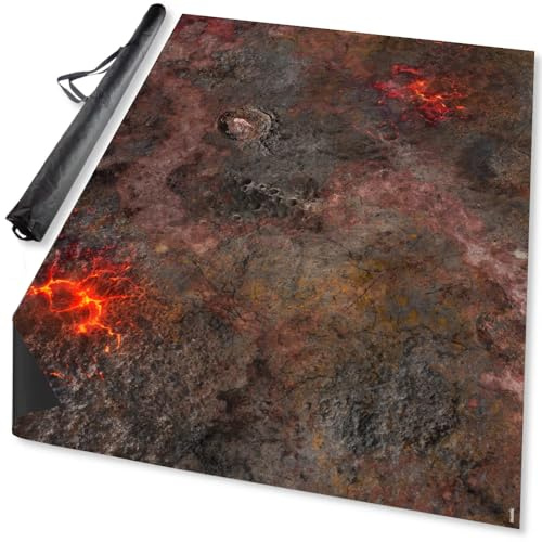 Terrain Crate 6x4 Hellscape Neoprene Wargaming Mat | Lava & Chaos Mat | Compatible with Warhammer 40,000, Age of Sigmar, Kill Team, Firefight & more. 180cm x 120cm. Carry bag included.