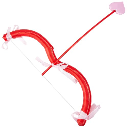 GORGECRAFT Amor Bogen Set Valentinstag Rotes Herz Eros Bogen Kostümzubehör Cosplay Accessoires Foto Requisiten Halloween Party Auftrittszubehör Für Erwachsene Make Up Mottopartys Requisiten Gastgesche