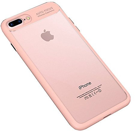 PfX] Pinke Premium Hülle kompatibel mit iPhone 8 Plus/iPhone 7 Plus - [Unterstützt Kabelloses Laden] aus edlem Acryl und Silikonrand (Pink)