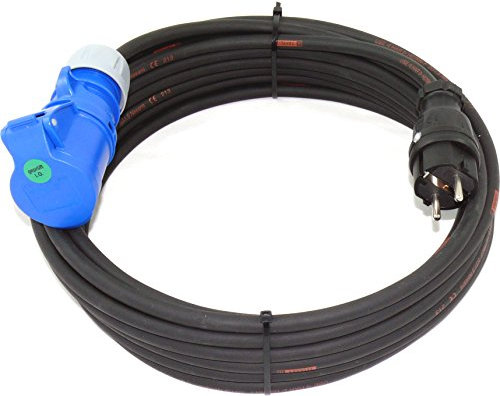 CEE Campingkabel Adapter Kabel Stromadapter Camping Schuko-Vollgummi-Stecker auf CEE Kupplung für Wohnwagen Wohnmobil TITANEX H07RN-F 3G1,5mm² 16A 230V 40m