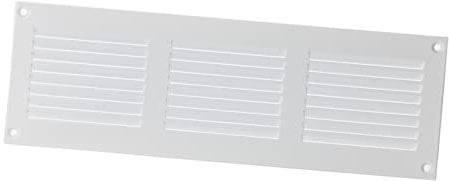 300x100mm Rejilla de Ventilación con Mosquitera - Rejillas de Aireación Metálicas - Acero, Blanco