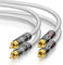 SKW Câble RCA Audio stéréo analogique - Câble 2RCA mâles vers 2RCA mâles, Cuivre OFC, Blindage, Compatible avec Lecteur DVD, Platine CD, Haut Parleur, Home Cinéma Chaîne HiFi - 0.5m
