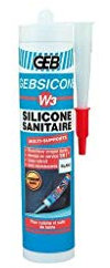 Mastic GEBSICONE W3 100% silicone d'étanchéité - Cartouche de 280ml blanc - 890750
