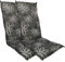 DILUMA Hochlehner Auflage Naxos für Gartenstühle 2er Set 118x49 cm Blume Schwarz - 6 cm Starke Premium Stuhlauflage mit Komfortschaumkern - Sitzauflage Made in EU