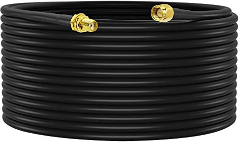 YILIANDUO 20M/65,6ft Cable de Extensión SMA RG58 SMA Macho a Hembra Cable Coaxial de Baja Pérdida Para WiFi 3G 4G LTE Antena GPS SDR Equipo Antena Radio Escáner Enrutador(No para TV)