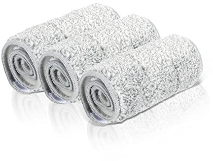 Masthome Lot de 3 têtes de Balai à Franges Plates, lavables en Microfibre, absorbantes et idéales pour Les sols Lisses, pour Les serpillières et Les serpillières
