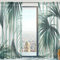 Mnsruu Rideaux Transparents pour fenêtre - Feuilles de Palmier Tropicales - Tulle Doux - pour Salon, Chambre à Coucher, 2 Panneaux