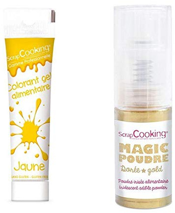 Edible Dye Gel 20 g Yellow + Golden Edible Powder
