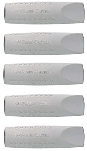 Faber-Castell Grip 2001 Rubber Eraser Cap - Grey (Pack of 5)
