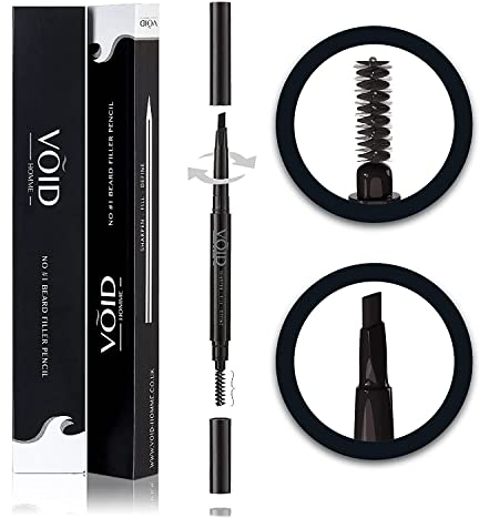 VOID Homme Bart stift (Dunkelbraun) Herren Bartfüller und Bartstift, Bart Farbe und Bartfüller zum Füllen, Bart füller stift und Bart färben, Wasserfester Bartstift
