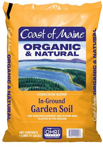 Coast of Maine Organic & Natural Cobscook Blend In-Ground Garden Soil - Multi-Use In Ground Garden Soil with Compost & Sphagnum Peat Moss - Annual & Perennial Flower Beds, or Lawn Care (1 cu ft)