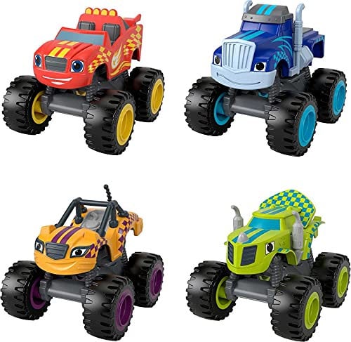 Fisher-Price GXV81 - Blaze und die Monstermaschinen 4er-Pack Fahrzeuge, besteht aus Vier Fahrzeugen zum Schieben, Spielzeug für Kinder ab 3 Jahren