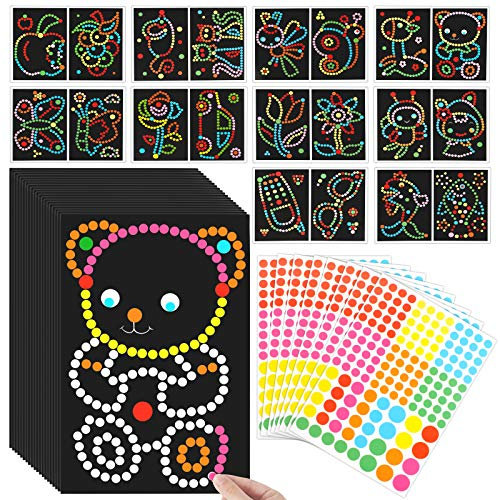 20 Stück Kinder Klebepunkt Bastelset Punkt Aufkleber Kunst Papier, Bilder Klebepunkte Kunsthandwerk Scrapbooking Sticker, Dotty Sticker Kreative Basteln Aufkleber für kinder