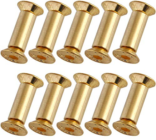 NICOLIE 10 Pcs/Lot En Laiton Vis Rivet Couteau Poignée Serrure Bricolage Couteau Matériel Plaque Fixation Plate Vis À Tête Hexagonale