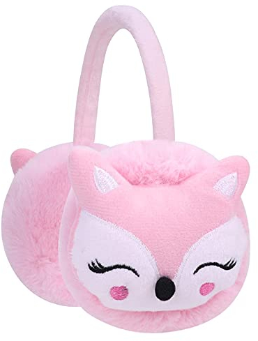 iNszkoos Kinder Winter Ohrenschützer Flauschig Kunstfell Ohrenwärmer Niedlichem Fuchs-Motiv Ohrenschutz Winddicht und Warm Ohrenklappen für Babys Mädchen Jungen Winteraccessoire Outdoor Skilaufen