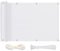 MEEYI Sichtschutz Balkon Sichtschutz 150x300cm, Balkonverkleidung Blickdichte Wind- und UV-Schutz Wetterfest 100% Privatsphäre Balkonsichtschutz mit Ösen, Nylon Kabelbinder und Kordel, Weiß