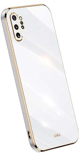 Topme Silikonhülle für Samsung Galaxy Note10+ / Samsung Note 10 Plus (6.8 Inches), [handyhülle im Goldrand-Stil] - Weiß