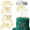 Irikdescia® 6 Packungen Happy Birthday-Kuchenaufsätze, Verschiedene Formen, um Geburtstagskuchen glänzen zu Lassen, Schmetterling Acryl Geburtstagsparty-Zubehör (Gold, Silber)