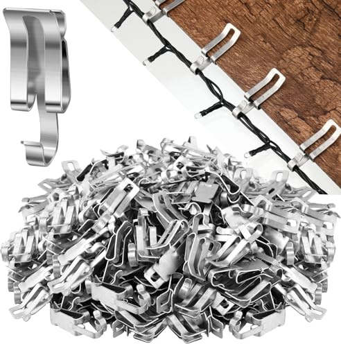 Tandefio Christmas Light Clips Metal Gutter Clips for Hanging Outdoor Lights for Seasonal Lighting Gutter Hooks Christmas Light Asphalt Shingle Roof Hanging Festival Xmas Outside Decoration(250 Pcs)