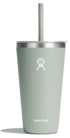 Hydro Flask 800 ml Rundum-Becher mit Strohhalm-Deckel, Agave