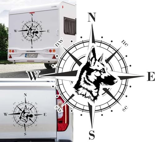 Rakelfix Malinois Kompass Aufkleber Apassbar Wohnmobil Auto Autoaufkleber Sticker Kompassrose Windrose Camper