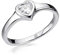 Materia Trauringe Silber 925 Zirkonia Herz Ring für Damen SR-163-58