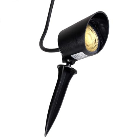 FARETTO LED DA ESTERNO IP65 GIARDINO CON PICCHETTO DA TERRA LUCE PER ILLUMINAZIONE VIALI SENTIERI PARETI PIANTE DA 7W 620 LM LAMPADA PROIETTORE SPOT (Luce calda 3000K)