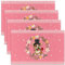 Set von 4 Kinder Kawaiian Corgi Tischsets 45Bx30L Cartoon Nette Hund Tischmatten Rote Rose Floral Platzmatten Hund Haustier Tier Liebhaber Wasserdichte Tischsets für Esstisch,Rosa Grily Hitzebeständig