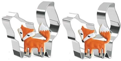 Hyoocct 2pcs Fox Shape Cookie Cutter Set - Stainless Steel