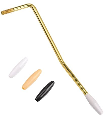 WANDIC Brazo de trémolo Dorado, Barra de Metal único de 6 mm con 3 Puntas de Brazo de trémolo, Palanca de manivela para Guitarra eléctrica, Sistema de trémolo