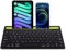 Wireless Bluetooth Keyboard with Tablet/Phone Holder, Ultra-Slim Portable Rechargeable Silent QWERTY Keyboard, 78 Keys, Support Switching Between 2 Devices for Laptop Tablets Smartphones(Black）