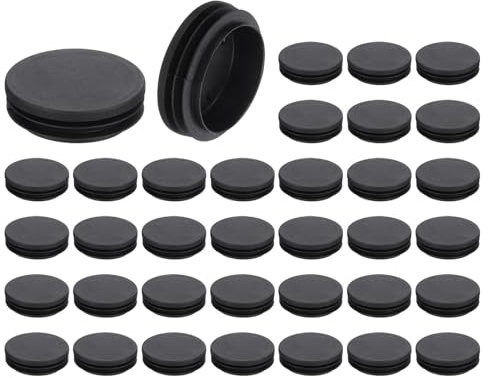 QUARKZMAN 36 Stück runde Rohrstopfen, Schwarze Lamellenstopfen, 60 mm OD (2,36 Zoll) Rohrabdeckung aus hochwertigem Kunststoff, Schutzkappen für Stuhl, Sofa, Tisch, Regal