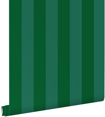 papier peint à rayures vert foncé 50 x 900 cm - ESTAhome