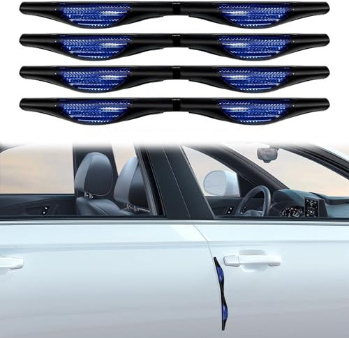 Car Door Edge Protector - 4 PCS Blue Strips for Front and Rear Door Bumpers - Protection for Car Edges