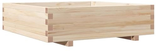 vidaXL Pflanzkübel, Blumenkübel mit Holzrahmen, Blumenkasten für Terrasse Garten, Pflanzkasten Hochbeet Pflanzgefäß, Massivholz Kiefer