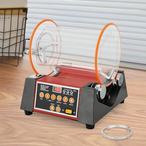 Tischpolierer Poliermaschine - 180W Kleine Desktop-Jade-Schneid- und Poliermaschine- Einstellbares Zeit und Geschwindigkeit - elektrische Schmuckschleifmaschine Schmuck Rock Gem Polishing Tool