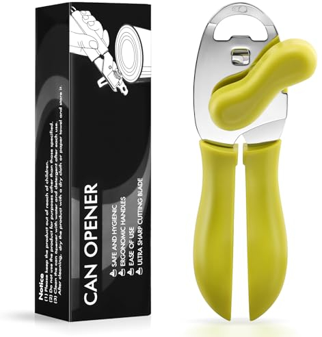 Tin Opener, Lychico 4-in-1 Can Opener Handheld Heavy Duty Stainless Steel Can Openers with Multifunctional Bottle Opener