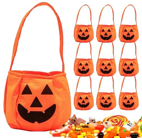 Borsa per accattonaggio di Halloween | Porta caramelle di Halloween riutilizzabile | Cestino per snack dal design spaventoso del viso leggero per forniture quotidiane