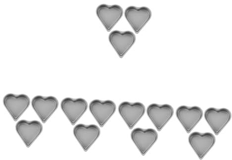 ABOOFAN 15pcs Heart Shape Cake Non-Stick Baking Pan Carbon Steel Multi-Functional for Cheesecake Cookies