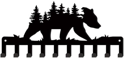 SUPERDANT Porte Clef Mural en Forme D'Ours Porte Clé Mural en Forme de Forêt D'Ours Organisateur de Support Clef Mural de Décoration Murale de Cuisine en Forme de Forêt D'Ours Accroche Clef Mural