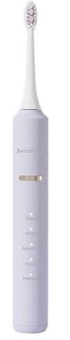 Betterchoi elektrische Zahnbürste, Schallzahnbürste, 41.000 VPM Maglev Motor, 4 Ersatzbürsten, IPX7 Wasserdicht, 180 Tage Akkulaufzeit, 5 Reinigungsmodi und Smart Timer, Weiß