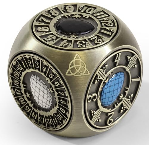 Metall DND Spinner Würfel, 7 in 1 D&D Würfel Spinner mit einzigartiger Drachenei Relief für Dungeons and Dragons Geschenke, Fantasy D&D Tabletop RPG Zubehör für DM & Player (Bronze)