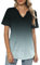 Kistore Short Sleeve Workout Top Yoga V-Neck Running Sports Tops Womens Short-Sleeve T-Shirt Yoga Tennis L Printed