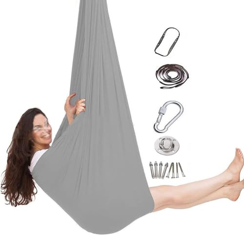 Aerial Yoga Swing, vertikale Stoffhängematte, komplett mit Zubehörset, geringe Elastizität, hochwertiger Stoff