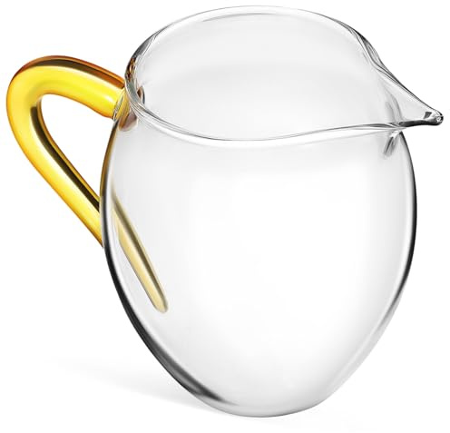 Hohopeti Pichet à Thé Verre Résistant Chaleur avec Bec Verseur Cruche It Compacte pour Infusion